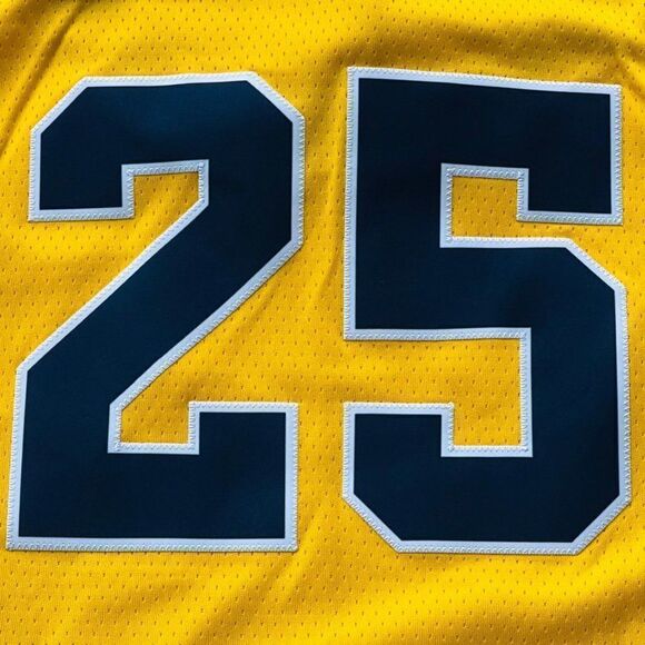 Jordan Michigan Wolverines #25 Basketball Jersey Yellow/Navy CN2889-728 Men's XL - Picture 7 of 8